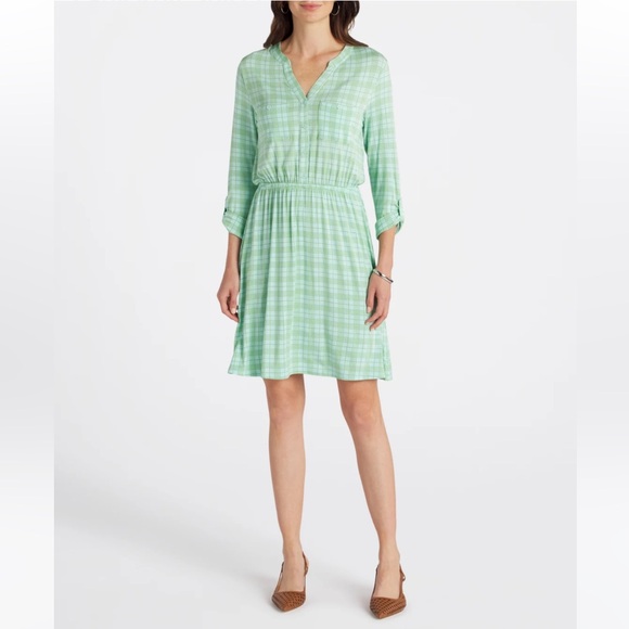 41 HAWTHORN Lany Knit Shirt Dress - Color Light Blue/Green - Size M - Picture 1 of 7